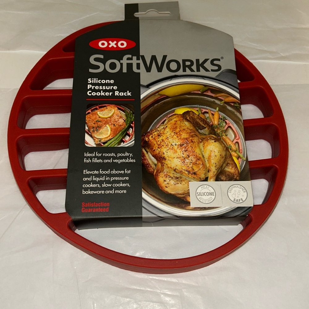 OXO soft Works silicone pressure cooker rack 7” ROUND 1” wide NEW